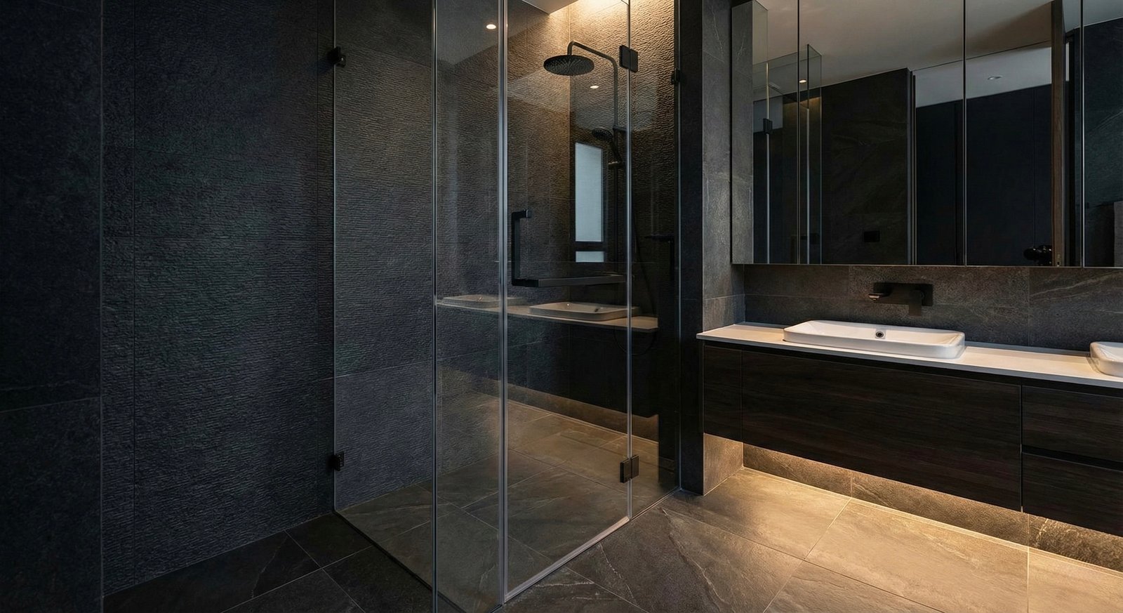 Modern glass shower